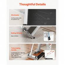 13 Inch Vinyl Floor Cutter, 12mm Thick Laminate Flooring Cutter With 15°/30°/45° Adjustable Angle Settings, Flexible Wheels, Telescoping Handle, Certain Engineered Wood, LVT, VCT, SPC, LVP, WPC - 13 Inches 10~13mm - View 6