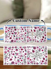 1pc 11oz/15oz Custom Mother's Day Name Mug, Personalized Coffee Cup With Printed Name. The Wrap-Around Pattern On The Mug Can Be Customized With Up To 8 Children Holding Their Mother's Hand. This Mother-Themed Mug With Floral Elements Is An Ideal Gift For Mom And A Unique, Thoughtful Present - 款式3 - 查看 68