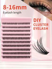 40D/40D*2 200 Pcs Cluster Lashes 8mm-16mm D Curl Grafting Individual Volume Eyelash Extension Makeup Tool, DIY At Home For Natural, Dramatic Look False Eyelashes - D - View 2