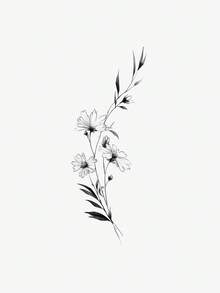 1pc Temporary Tattoo Sticker 7-14 Days Herbal Long-Lasting Tattoo Sticker, Minimalist Style Hand Abstract Mysterious Pattern Minimalist Solid Color Daisy Tattoo Sticker Personalized Cool Herbal Tattoo Sticker, Washable Temporary Tattoo Sticker PVC Personalized Fashion Tattoo Sticker Suitable For People - Black - View 3