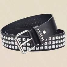 Street 1PC Stylish Punk Style Rivet Decor Versatile Jeans Belt Dress Belt Halloween Summer, School Fall, Autumn, Halloween - 1PC - 查看 4