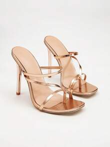 Giày sandal cao gót mũi nhọn màu sâm panh thời trang dành cho nữ, phù hợp cho đám cưới, tiệc tùng, tiệc chiêu đãi, hẹn hò, thanh lịch và gợi cảm. - Rượu sâm banh - Xem 2