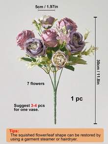 1 Bouquet Artificial Peony Flowers, Silk Rose Flowers, Suitable For Home, Wedding, Party Decor, Dining Table Centerpiece, Valentine's Day, Birthday Gift, Graduation Ceremony And More Occasions - Nhiều màu - 1 chiếc - Xem 2
