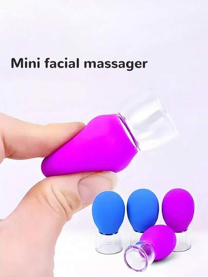 8pcs/4pcs/2pcs Silicone Vacuum Face Massage Cups, Portable Face Massage Cups For Face Massage, Assisting Skincare Routine, Vacuum Negative Pressure Silicone Massage Cups, Home Facial SPA Skincare, High-Quality Silicone Face Massage Cups, Portable Vacuum Negative Pressure Skincare Tool, Skincare Essential, Home & Portable, Niche Skincare