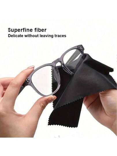 5/10/100 Piezas de Paños de Limpieza de Gafas Reutilizables, para Joyería, Electrónica y Otros Usos Múltiples, Gafas de Moda, Esencial de Viaje, Gafas Negras, Paño de Limpieza de Gafas.