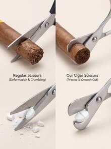 1 件雪茄剪，圆形刀片，不锈钢雪茄剪，环形拉丝表面，抛光。 - 彩色 - 查看 9