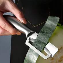 1个重型不锈钢蔬菜削皮器，带人体工学手柄 - 厚刀片，适用于南瓜、胡萝卜、土豆等，经久耐用，家用和专业厨房工具，蔬菜切片器 - 彩色 - 查看 7