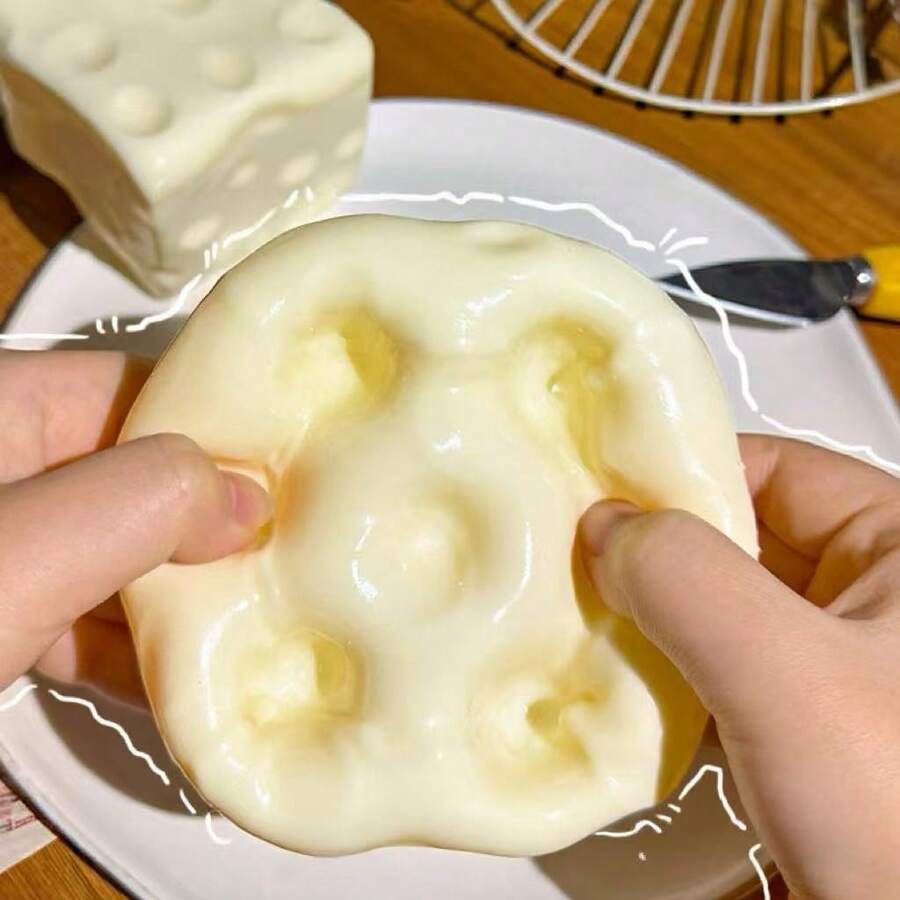 SpongeBob SquarePants Cheese Squeeze Toy, Soft Filling, Handmade Squishies, Malleable But Non-Rebounding Squishy Toy - Multicolor - View 1