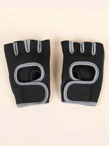 1 Pair Black Half Finger Fitness Gloves, Breathable Thin Design, Palms Protection, Anti-Slip Anti-Callus, Suitable For Yoga, Cycling, Workout,Travel,Festival,Party,Camping - Multicolor - View 6