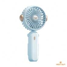 MEET SUN 1 pieza Ventilador de mano recargable de 1200mAh con 3 velocidades de viento, ventilador portátil plegable, ventilador para fijar el maquillaje, dispositivo de enfriamiento para el verano, ventilador de escritorio silencioso para dormitorio - Soporte de Mano - Ver 14