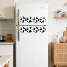 8pcs Football Fridge Magnets, Flat Soft Rubber Mini Football Refrigerator Stickers, Perfect Sports Decor, Fridge & Sports Lover Home Decoration Magnetic Stickers - Football - View 7