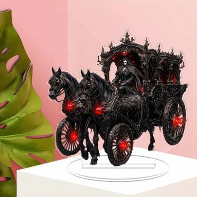 1pc, Vampire Carriage 2D Acrylic Figurine, Transparent Acrylic Decorative Figures, Birthday Graduation Ceremony Gifts, Desktop Trinkets, Cartoon Acrylic Ornaments