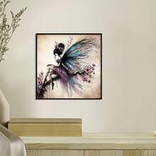 1 Set - Fairy Theme Cross Stitch Painting Kit, DIY Needlework Craft, 11CT Blended Thread Hand Embroidery, Creative Gift, Suitable For Decorating Foyer, Living Room And Bedroom Walls. - round diamond - View 4