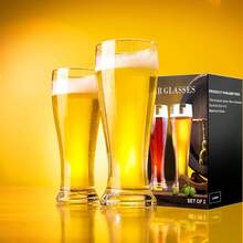 Creative Thick Glass Engraved Craft Beer Mug, High-End Home Use Large Capacity Beer Stein Set - View 5