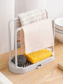 This Kitchen Sink Storage Rack Is A Space-Saving Countertop Storage Box With A Drain Tray. It's A Compact Sink Storage Container With A Quick-Drain Design And Easy, Drill-Free Installation. Suitable For Storing Kitchen And Bathroom Items. - Multicolor - View 3