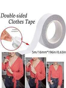 Cinta de doble cara, cinta reversible para vestidos, adecuada para tirantes de sujetador y vestidos - Cortador + 1 rollo de cinta antideslizante - Ver 2