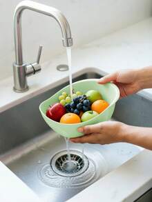 Cesta de arroz de plástico pequeña, cesta de arroz con asa creativa, conveniente de usar, utensilio de cocina multifuncional - gran capacidad, diseño estilizado, drenaje y almacenamiento rápidos, adecuada para lavar arroz/verduras - Multicolor - Ver 9
