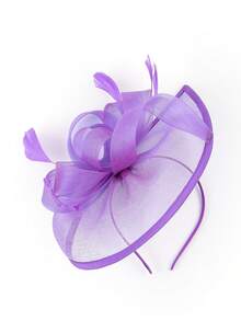 1 pieza Fascinador para mujer Clip para el cabello Sombrero Bombín Pluma Flor Velo Sombrero para fiesta de boda Sombrero de té Horquilla con flor para banquete de boda - A - Ver 19