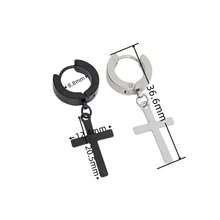 5 đôi khuyên tai vòng bằng thép không gỉ với mặt dây chuyền hình thánh giá, khuyên tai vòng nhỏ 12mm, khuyên tai tròn tối giản cổ điển, bộ khuyên tai, bộ khuyên tai bằng thép không gỉ. - Nhiều màu - Xem 2