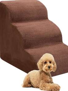 Thang leo cho mèo và chó, cầu thang dốc cho chó lên xuống giường, chống trơn trượt và mài mòn, có thể tháo rời và giặt được. Được thiết kế để giúp đỡ thú cưng bị thương, già yếu, cũng như những con vật bị đau khớp. - màu nâu - Xem 2