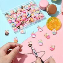10/20/30pcs Cute Resin Ice Cream Pendant Charms - Adorable Dessert Decor Suitable For Jewelry Making, Bracelets, Necklaces, Keychains, And Hair Accessories - Random Color Assorted Resin Ice Cream Cones And Spoons - Multicolor - View 4