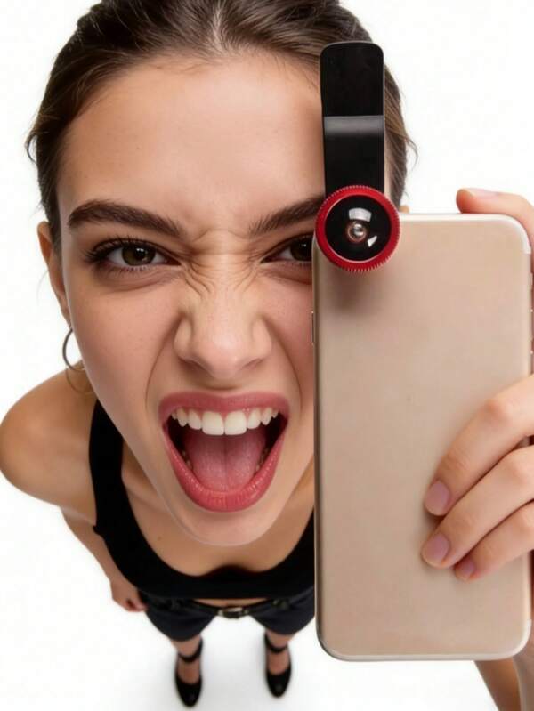 Kit de Lentes para Celular 3 em 1 com Clip (Olho de Peixe, Grande Angular, Macro) - Lente portátil HD para câmera de celular, compatível com a maioria dos smartphones, ideal para selfies e fotos em close-up.
