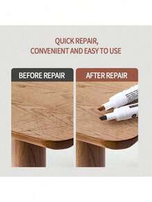 1 Set Furniture Repair Markers, Wood Filler Paint Kit, Suitable For Floors, Tables, Stains, Scratches - Oak, Maple, Cherry, Peach, Walnut, Black Waterproof Tile Pen - Perfect For Repairing Dirt And Discoloration On Wood Surfaces - Touch-up Markers - View 6