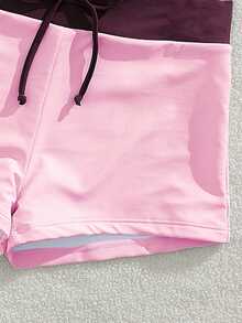 女士泳衣吊带背心，优雅性感的海洋印花龙虾螃蟹海龟海星芙蓉花三角泳衣，女士背心露脐上衣手镯式文胸内置吊带背心套装，适合度假、海滩、泳池和运动场合，适合秋冬季节和2026春夏音乐会/基础款/毕业典礼/女士背心和吊带衫度假沙滩装 - 櫻花粉 - 查看 11