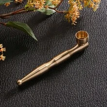 1支黄铜双用途长款复古烟斗，便携式短款烟嘴带过滤器，经典金色烟斗，理想礼品 - 多種款式 - 查看 12