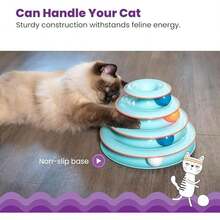 Catstages Chase Meowtain 4-Tier Interactive Cat Track Toy – 4 Spinning Balls, Non-Slip Base, Ideal For Indoor Cats, Blue - 追逐喵星人賽道塔 - 查看 4