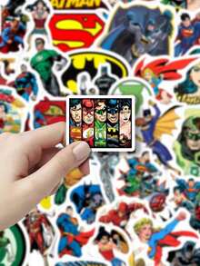 DOBBLE Bộ 50 miếng dán DC bằng PVC chống thấm nước, hình nhân vật Justice League hoạt hình, thích hợp dán lên sổ tay và nhật ký. - Nhiều màu - Xem 4