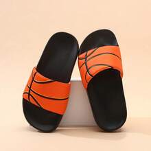 Nuevas sandalias deportivas para niños de primavera/verano, zapatillas tipo zapatilla de baloncesto para niños con estilo slip-on, suela suave antideslizante, uso casual en el hogar para niños mayores - Negro - Ver 7