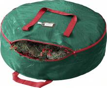 Heavy Duty 24-Inch Wreath Storage Bag, Waterproof Green Organizer Container For Christmas & Year-Round Holiday Decor Protection - Green - View 9