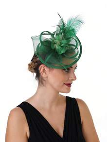 Mũ đội đầu bằng vải organza dành cho nữ, thích hợp cho nhà thờ, tiệc cưới, tiệc trà, mùa hè. - A - Xem 18