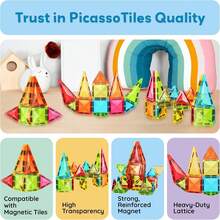 PicassoTiles - Magnetic Block Set, Diamond Series, Magnetic Building Blocks, STEM Learning, For Children Ages 3 And Up, PTM100 - 36 Pieces - View 8