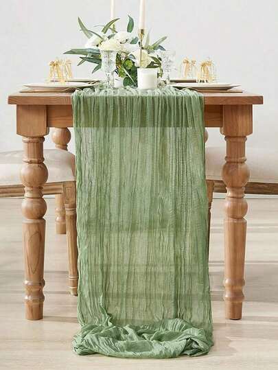 Pleated Table Flags, Foldable Table Flags, Green Tablecloths, Party Supplies, Birthday Gifts, Birthday Decorations, Wedding Sheer Burgundy Sheer, Party Dining Table Center Decor Flags, Party Decorations, Wedding Favors, Tablecloths, Wedding Gifts, Kitchen Tablecloths, Versatile For Various Parties, Weddings, Bridal Showers, Birthdays, Baby Showers, New Year, Etc.