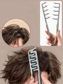 1pc New Wider Tooth Design Comb - Suitable For Men With Fluffy Hair Texture, Made Of ABS Plastic With Textured Handle, Applicable For All Hair Types, Great For Home Use, Back To School, Travel, Can Be Used For Pompadour, Blow Drying, Combing, Trimming, Styling, Hair Dryer, Hair Products, Hair Gel, Curling - Multicolor - View 4