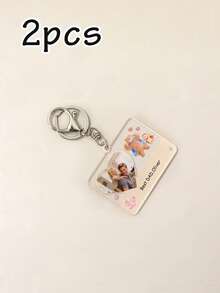 Llavero con foto en forma de corazón personalizado, llavero con foto personalizado como regalo para papá, familia, recuerdo, estilo romántico y lindo para llevar a diario como accesorio de bolso, regalo de cumpleaños, Día del Padre, aniversario, vacaciones, llaveros con imagen personalizada, colgante de memoria con texto personalizable - Estilo A - Ver 11
