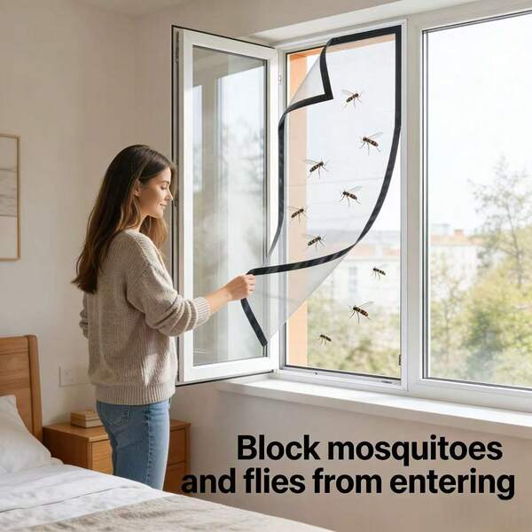 1 Stück Mückenschutz Vorhang in Maßanfertigung, minimalistisches 3-Farben Design, ohne Bohren oder Installation, einfache Pflege, essentiell für Küche, Balkon, Schlafzimmer, Büro, Mietwohnung im Sommer