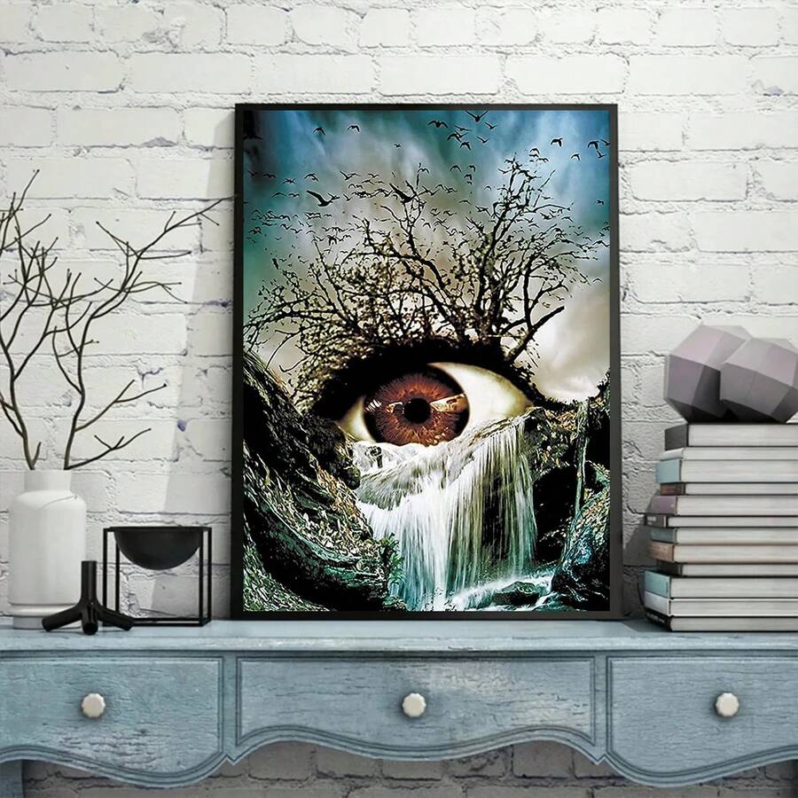 Bộ tranh đính kim cương 5D không khung - Tranh thêu kim cương tròn tự làm, tranh đính kim cương toàn bộ trên vải canvas, tranh khảm, quà tặng thủ công, thích hợp trang trí phòng khách, phòng ngủ, văn phòng. Quà tặng nghệ thuật tự làm - viên kim cương tròn - Xem 1