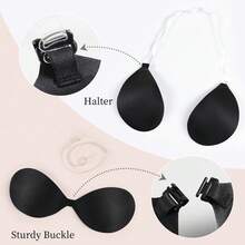 Women's Strapless Adhesive Bra, Invisible Seamless Push-Up Bra With Transparent Halter - Multicolor - View 10