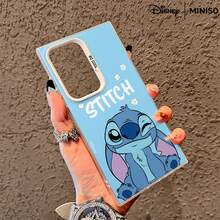 名创优品迪士尼史迪奇眨眼蓝色镜面手机壳，“STITCH”字母保护套，适用于三星S26 Ultra/S26 Edge/S26 Plus/S26/S25 Ultra/S25 Plus/S25/S25FE/S25Edge/S24 Ultra/S24 Plus/S24/S24FE/S23FE/S23 Ultra/S23 Plus/S23/S22 Ultra/S22 Plus/S22/A15/A16/A17/A35/A36/A54/A55/A56/ 圣诞礼物，送给女朋友 - 黑色 - 查看 5