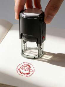 Custom Address Stamp, Vintage Elegant Round Style Name & Icon Stamp For Envelopes Packaging Business Branding, Personalized Signature Stamp For Home Office Mail Use, Customized Text Gift For Wedding Anniversary Housewarming Holiday, Customizable Design Stamp - Style a - View 7