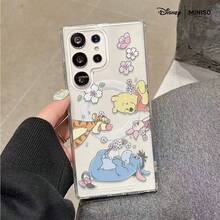 Miniso 迪士尼小熊维尼樱花手机壳，透明磁吸防震，适用于三星S26 Ultra/S26 Edge/S26 Plus/S26/S25 Ultra/S25 Plus/S25/S25FE/S25Edge/S24 Ultra/S24 Plus/S24/S24FE/S23FE/S23 Ultra/S23 Plus/S23/S22 Ultra/S22 Plus/S22/A15/A16/A17/A35/A36/A37/A54/A55/A56/A57，圣诞礼物，送给女朋友的好选择 - Transparent - 查看 3