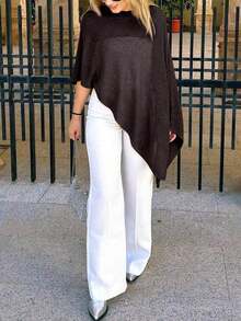 Fashionable & Elegant Loose Knit Shawl Cardigan, Women, Oversized Fit, Lightweight, Very Stylish, Suitable Spring/Summer Daily Wear, Casual Travel, Beach In Various Styles - màu xanh lá - Xem 4