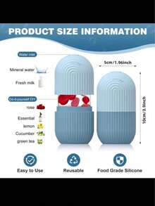 1 khuôn làm đá bằng silicon dùng cho làm đẹp và chăm sóc da, con lăn đá silicon cho mặt và mắt, dụng cụ chăm sóc da bằng con lăn đá silicon, khuôn massage mặt bằng đá, con lăn đá tái sử dụng, thích hợp cho mùa tựu trường. - Nhiều màu - Xem 11