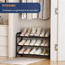 - Expandable Shoe Rack, Adjustable Shoe Organizer Shelf, Metal-Free Freestanding Shoe Rack, Black, For Small Spaces (3 Tiers), 44539380 - 青檸色 - 查看 5