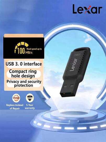 Lexar High-Speed USB 3.0 Flash Drive V400 - Universal For Car 360-Degree Panoramic Systems / Office Computers, Encrypted System Drive, 100MB Ring-Hole Mini USB Drive, Portable Storage Drive With High-Speed Transmission