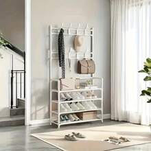 Kệ để giày nhiều tầng có móc treo, kệ đựng đồ độc lập cho hành lang. - Nhiều màu - Xem 10