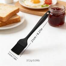 2/4/6 件装多用途硅胶涂油刷，耐热烹饪刷 – 可放入洗碗机清洗，适用于烧烤、糕点制作、烘焙（黑色） - 黑色 - 查看 5